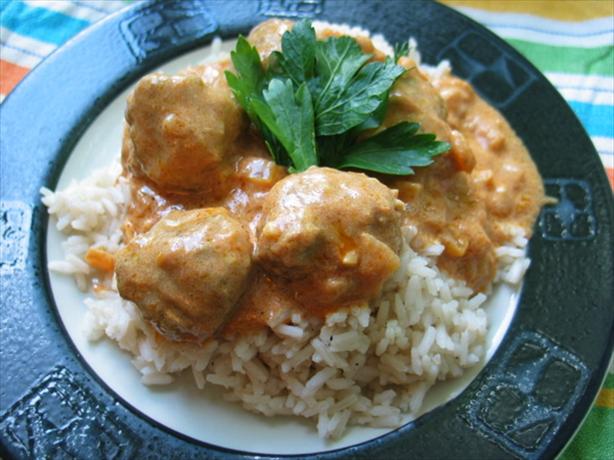 Lamb Meatballs with Spicy Tomato Cream Sauce. Photo by flower7