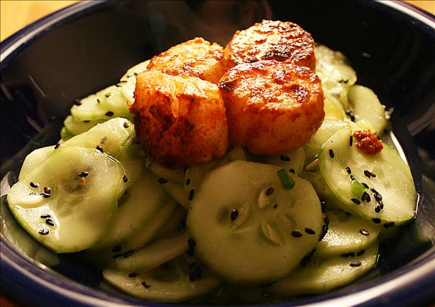 Cucumber Salad with Spicy Wasabi Dressing. Photo by Meghan