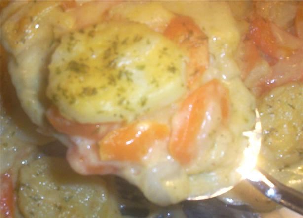 Cheese Scalloped Potatoes & Carrots. Photo by Rhonda *J*