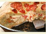 Herbed Focaccia Stuffed With Tomato and Provolone Cheese