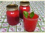 Strawberry Lemonade Concentrate, Bottled. Photo by Jenny Sanders