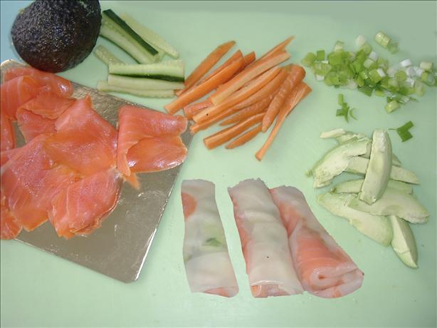 Smoked Salmon & Rice Paper Rolls. Photo by Bergy