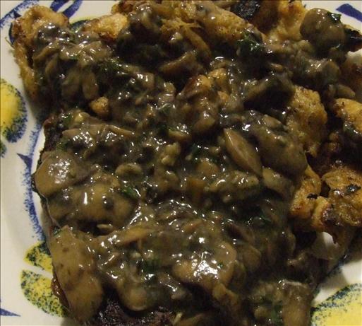 Mushroom Wine Sauce For Steaks. Photo by Peter J