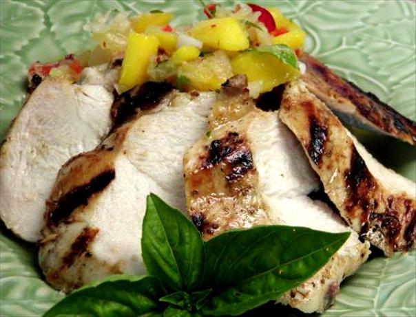 Grilled Chicken Breast with Spicy Pineapple Mango Salsa. Photo by Rita~