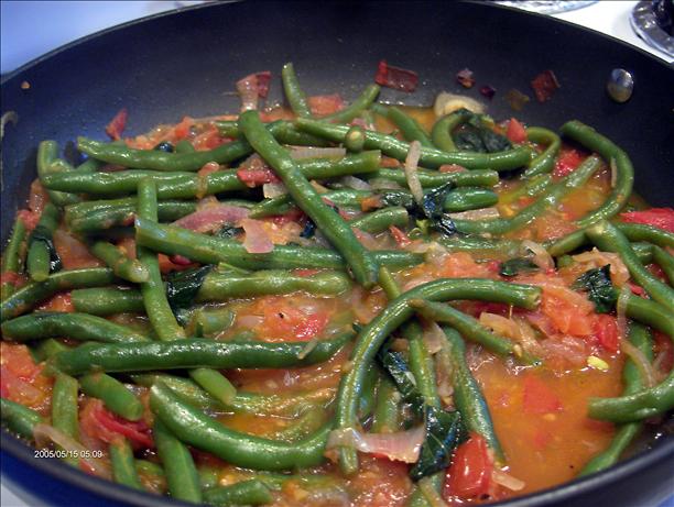 Green Beans with Tomatoes. Photo by Derf