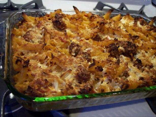 Baked Ziti With Tomato, Mozzarella and Sausage. Photo by s'kat