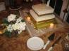 White Almond Sour Cream Wedding Cake