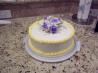 White Almond Sour Cream Wedding Cake