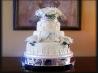 White Almond Sour Cream Wedding Cake