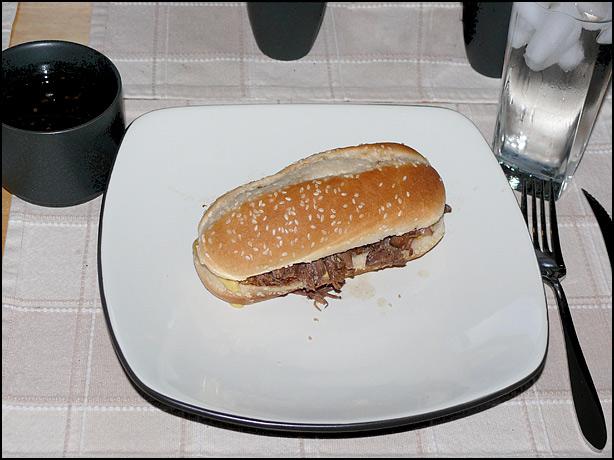 Shredded French-Dip Sandwiches. Photo by i_am_jim