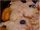 Sour Cream Fresh Blueberry Peach Cobbler