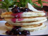 Blueberry Sour Cream Pancakes With Blueberry Sauce