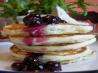 Blueberry Sour Cream Pancakes With Blueberry Sauce