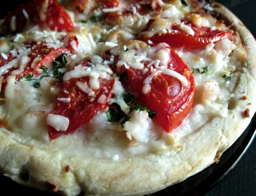 White pizza with shellfish. Photo by Caroline Cooks