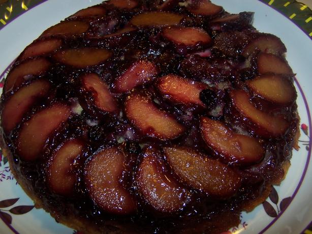 Fresh Plum & Blueberry Upside-Down Cake. Photo by barefootmommawv