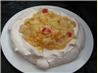 Pavlova with fruit custard filling. Recipe by Ivana*