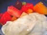 Fresh Fruit in Lime-Yogurt-Cardamom Dressing. Photo by katew