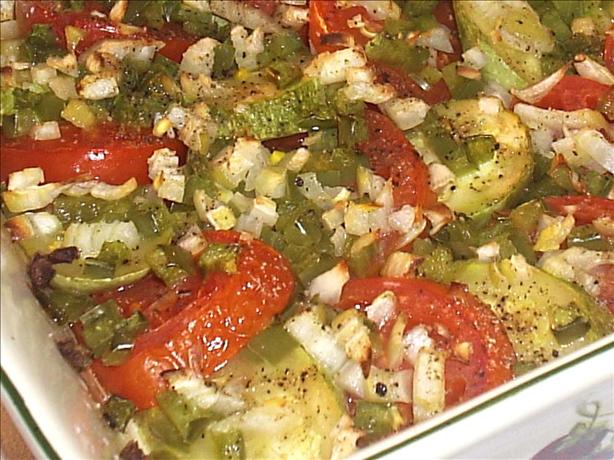 Baked Zucchini with Tomatoes. Photo by Fairy Nuff