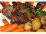 Roast Fillet of Beef with Mushroom-Tarragon Sauce
