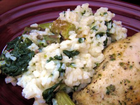 Baked Asparagus Spinach Risotto. Photo by Annacia