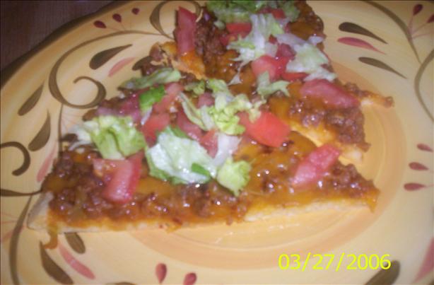 Taco Pizza With Cornbread Crust. Photo by Chef shapeweaver &copy;