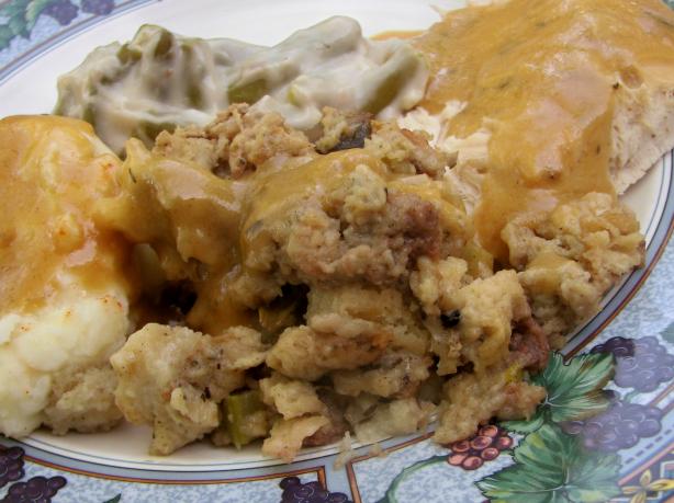 Oven-Baked Mushroom Stuffing. Photo by lazyme