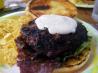 Inside-Out Bacon Cheeseburgers with Grilled Green Onion Mayo