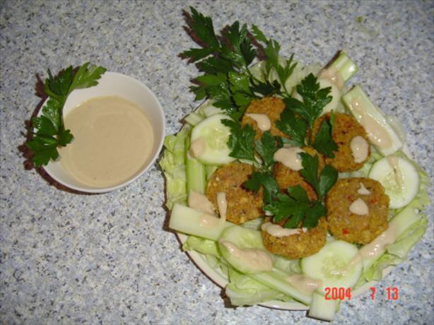 Falafel With Taratoor Sauce. Photo by Kitty Z