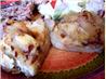 Onion Bacon Cheese Stuffed Baked Potatoes. Recipe by BonnieAnn