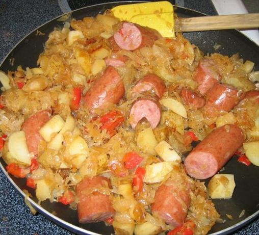 Savory Sausage and Sauerkraut Skillet. Photo by Demandy
