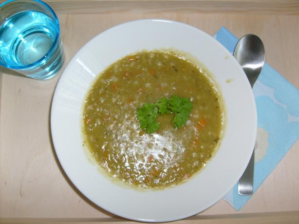 California Pizza Kitchen's Dakota Smashed Pea & Barley Soup. Photo by Wobin
