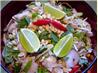 Cold soba noodle, chicken and prawn salad