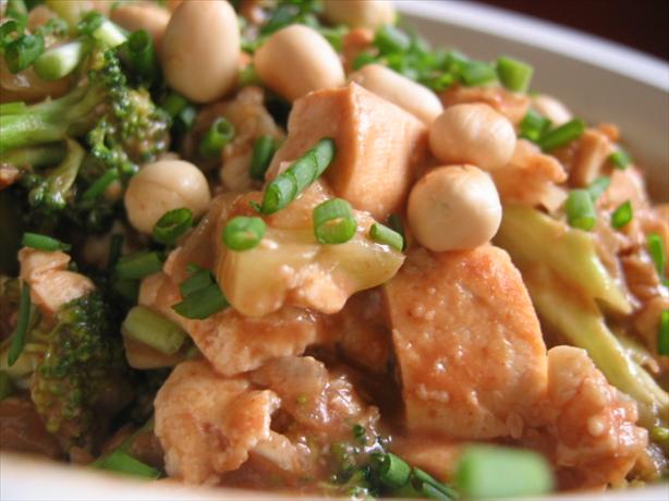 Broccoli and Tofu With Spicy Peanut Sauce. Photo by fawn512