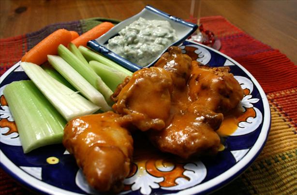 Bourbon-Marinated Buffalo Chicken Strips With Maytag Blue Dip. Photo by s'kat