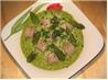 Veal Sausage with Asparagus Sauce and Asparagus Tips. Recipe by sugarpea