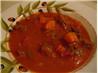 Beef-Tomato Soup. Recipe by Kittencalskitchen