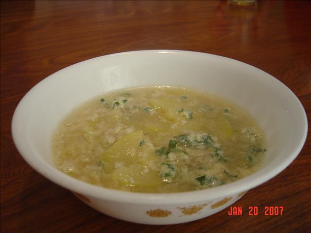 Zucchini Parmesan Soup With Rice. Photo by Marie Nixon