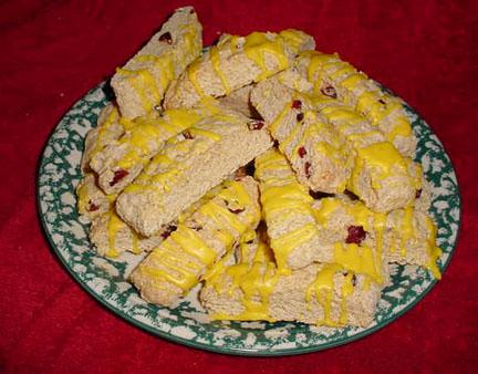 Lemon , Cranberry Biscotti With  a Hint of Cardamom. Photo by justcallmetoni