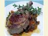 Veal cutlets with olive, tomato and anchovy sauce. Recipe by JustJanS