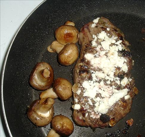 Strip Loin Steak With Blue Cheese and Sage. Photo by Bergy