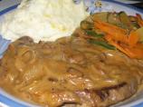 Skillet Steak With Mushroom Sauce. Photo by Heydarl