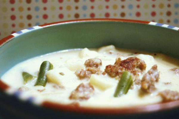Potato, Green Bean and Bacon Chowder. Photo by sydsmama