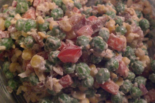 Pea Salad, Very Pretty!!. Photo by Rollin in the Dough!