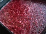 Cranberry Salad in Raspberry Jello with Cream Cheese Topping