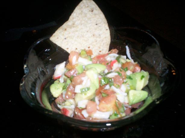 Southwestern Crab Salad Salsa Dip. Photo by chef FIFI