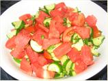 Watermelon, Cucumber and Tomato Salad