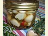 Quick Pickled Garlic with Mediterranean Flavors