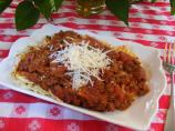 Spaghetti sauce with meat and chorizo