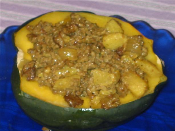 Acorn Squash Stuffed with Curried Meat. Photo by Love, Laugh, Eat!