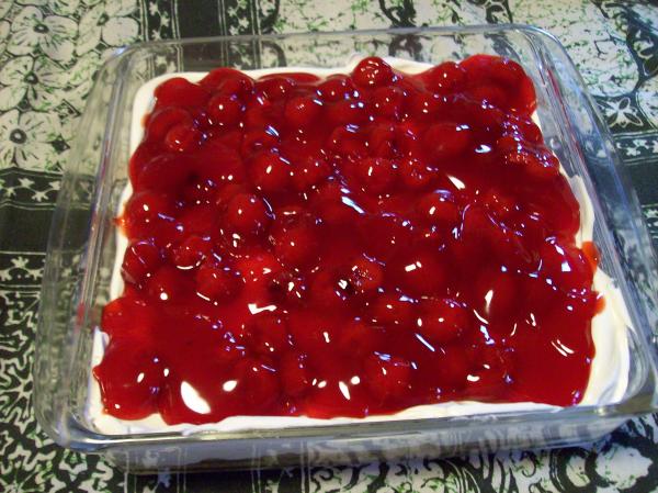 Easy Cherry Delight Dessert (No-Bake). Photo by Aunt Paula
